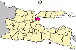 Location within East Java