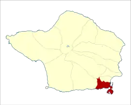 Location of the civil parish of Angústias within the municipality of Horta