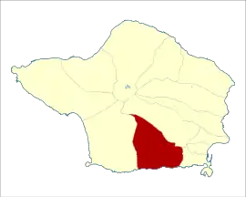 Location of the civil parish of Feteira within the municipality of Horta