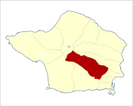 Location of the civil parish of Flamengos within the municipality of Horta