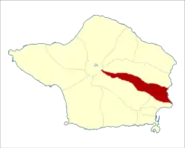 Location of the civil parish of Praia do Almoxarife within the municipality of Horta