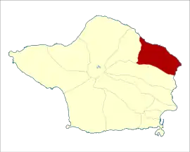 Location of the civil parish of Ribeirinha within the municipality of Horta