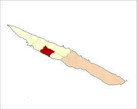 Location of the civil parish of Urzelina within the municipality of Velas