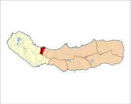 Location of the civil parish of Fenais da Luz in the municipality of Ponta Delgada
