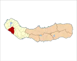 Location of the civil parish of Feteiras in the municipality of Ponta Delgada