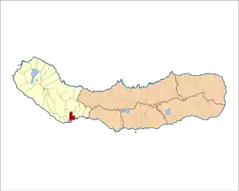 Location of the civil parish of São Pedro within the municipality of Ponta Delgada