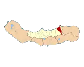 Location of the civil parish of Fenais da Ajuda within the municipality of Ribeira Grande