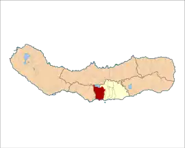 Location of the civil parish of Água de Alto in the municipality of Vila Franca do Campo