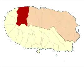 Location of the civil parish in Terceira