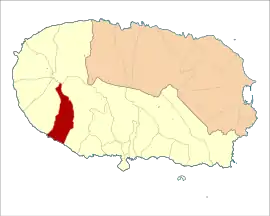 Location of the civil parish in Terceira
