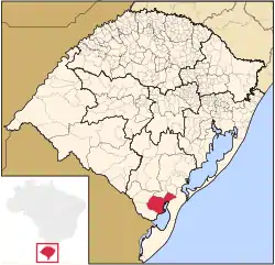 Location in Rio Grande do Sul state