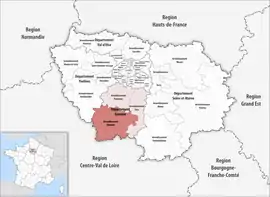 Location within the region Île-de-France