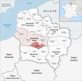 Location within the region Hauts-de-France