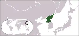 Location of Democratic People's Republic of Korea