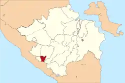 Location within South Sumatra