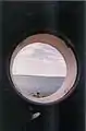 Looking at Vineyard Sound through the lighthouse porthole!