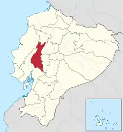 Location of Los Rios Province in Ecuador.