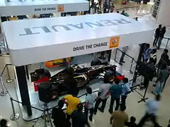 Lotus-Renault F1 car on display during an event