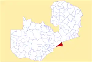 District location in Zambia