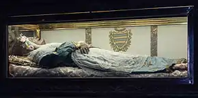 The body of Saint Zita, found to be incorrupt by the Catholic Church. (born c. 1218 - d. 27 April 1272).