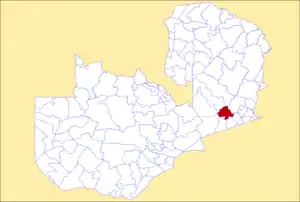 District location in Zambia