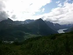 Lyngseidet, southern Lyngen Alps, and Kjosen fjord