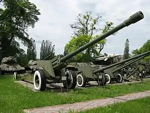 130 mm M-46 being upgraded to 155&nbsp;mm Sharang Gun by GCF