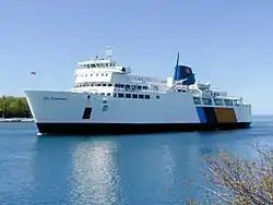 The MS Chi-Cheemaun docking in South Baymouth