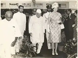 M. M. Rajendran with Queen Elizabeth II and the Former Chief Minister of Tamil Nadu K. Kamaraj in 1961