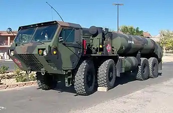 HEMTT M978A2 9,500-liter (2,500&nbsp;U.S.&nbsp;gal) capacity fuel tanker with standard unarmored cab
