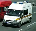 A Ford Transit (2000) of the service police of the UK.