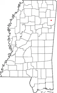 Location of Becker, Mississippi