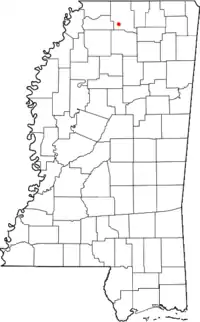 Location of Chulahoma, Mississippi