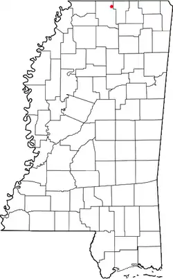 Location of Hudsonville in the state of Mississippi