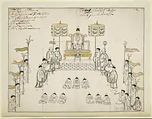 The give audience  of Emperor Lê Hy Tông in the book of Samuel Baron