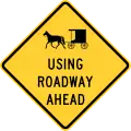 (Buggy symbol) Using Roadway Ahead (W11-H14a)