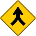 Center Lanes Merge (W4-H1a)