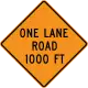 One lane road ahead