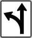 Option sign for left turn or straight