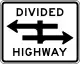 Divided highway crossing