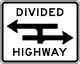 Divided highway crossing, T-intersection