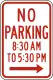 No parking from 8:30 am to 5:30 pm (alternative)