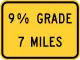 X% grade (distance) miles ahead