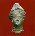 Clay figurine of ancient Greek Goddess Athena