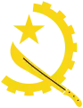 Cogwheel, machete and star logo of Angola