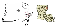 Location of Mound in Madison Parish, Louisiana.