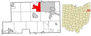 Location of Austintown in Mahoning County and in the State of Ohio