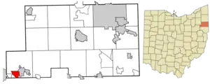 Location of Maple Ridge in Mahoning County and in the State of Ohio