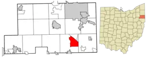 Location of North Lima in Mahoning County and in the State of Ohio