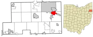 Location of Struthers in Mahoning County and in the State of Ohio